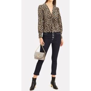 VERONICA BEARD Debbie 10”Skinny Contrast Stitch Dark Denim Jeans, SZ 30